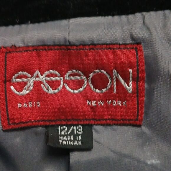 Sasson vintage double breasted gray wool blend cropped blazer   Sz 12   NWOT - Picture 7 of 8